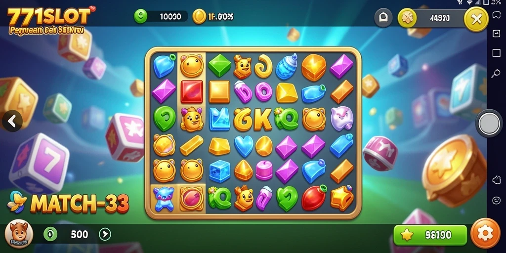 Screenshot gameplay <strong>171SLOT</strong> menunjukkan aksi seru permainan Match-3.