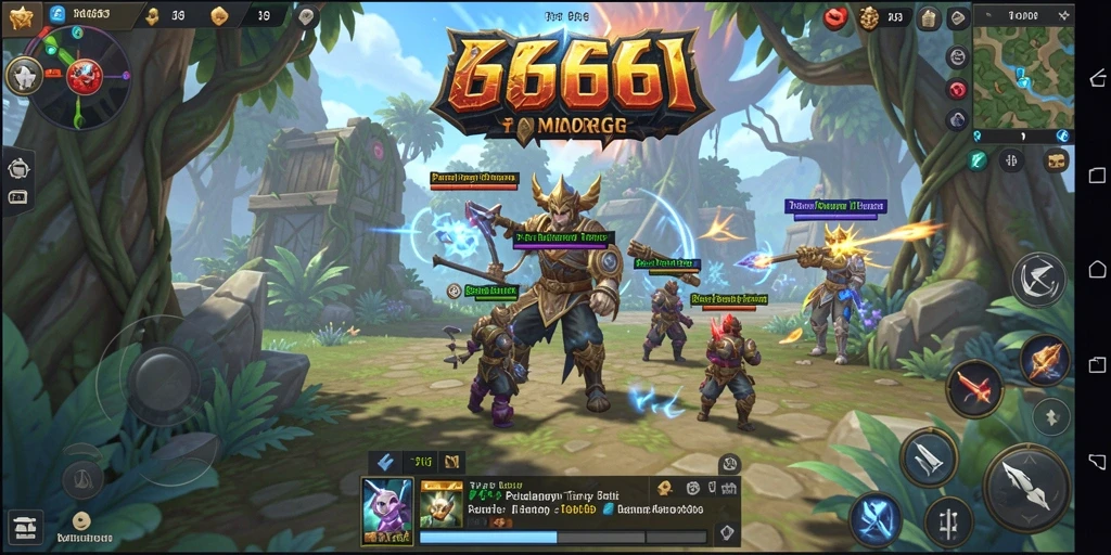 Tangkapan layar gameplay 666I yang menunjukkan pertempuran epik di dunia MMORPG.