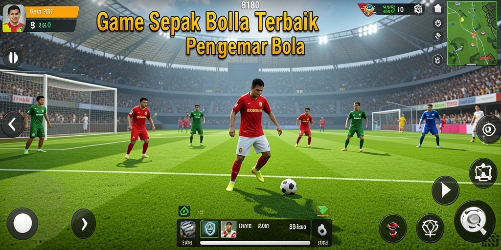 Tampilan gameplay menarik dalam game sepak bola 8180.