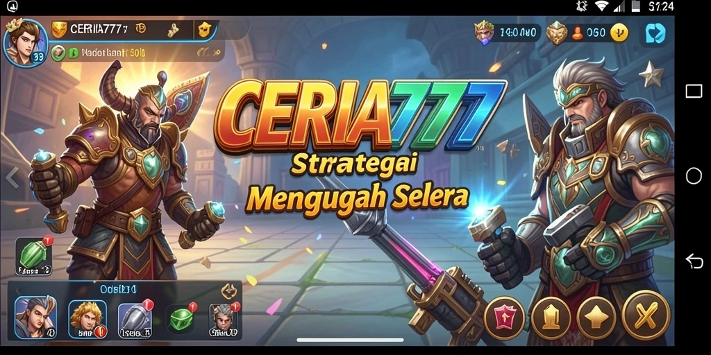 Menampilkan aksi strategi seru dalam permainan CERIA777.