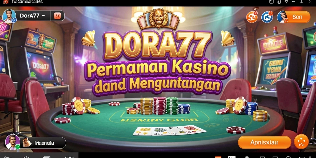 Tangkapan layar gameplay DORA77 menampilkan suasana kasino yang menghibur.