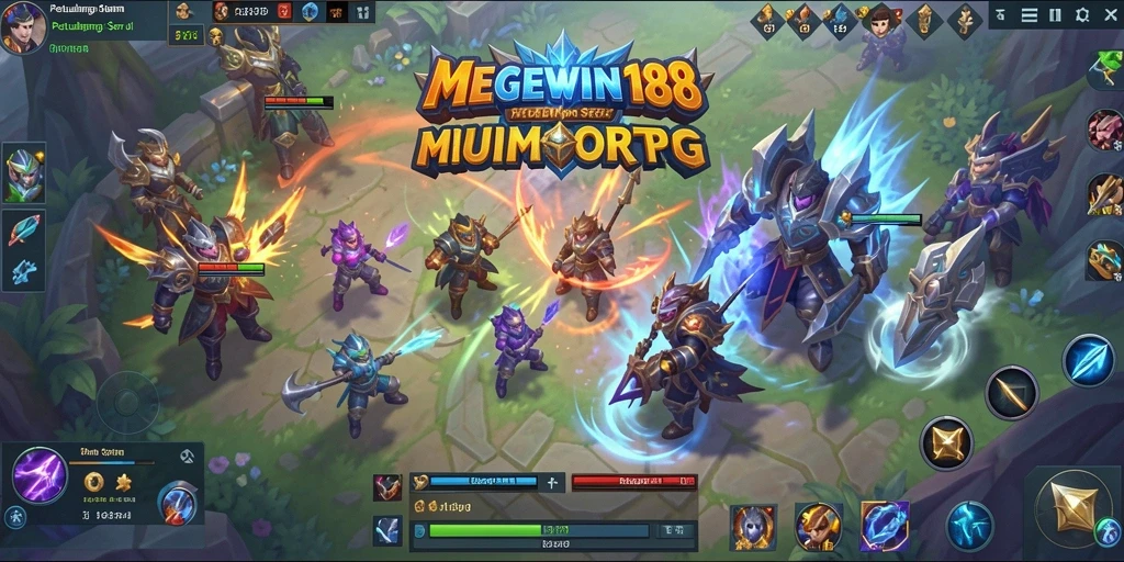 Screenshot gameplay MEGEWIN188 yang menampilkan pertempuran epik.