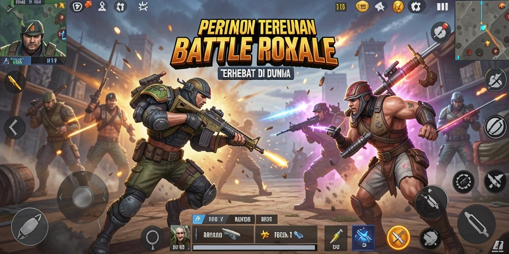 Gameplay intens RP66 dengan grafis menarik dan aksi Battle Royale.